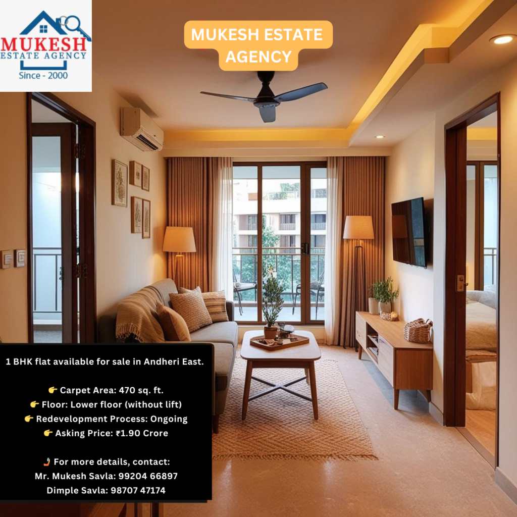 A Dream Home Awaits: 1 BHK Flat for Sale in Andheri East
mukeshestateagency realestateagent
realestate
