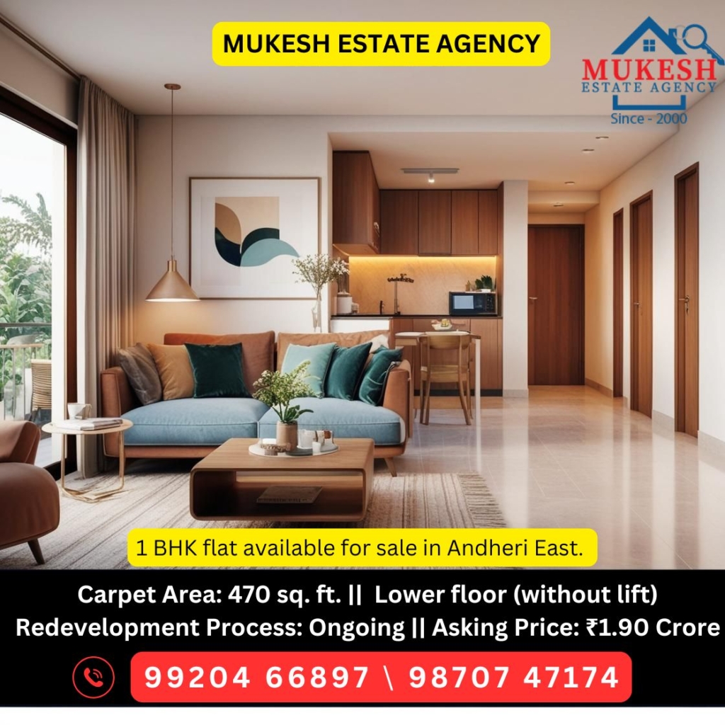 mukeshestateagency Best Real Estate Agent in Andheri East: Mukesh Estate Agency A Dream Home Awaits: 1 BHK Flat for Sale in Andheri East