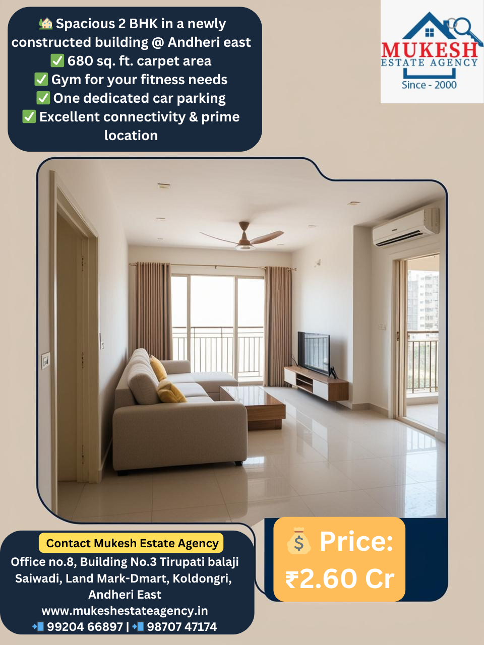 mukeshestateagency Best Real Estate Agent in Andheri East: Mukesh Estate Agency A Dream Home Awaits: 1 BHK Flat for Sale in Andheri East