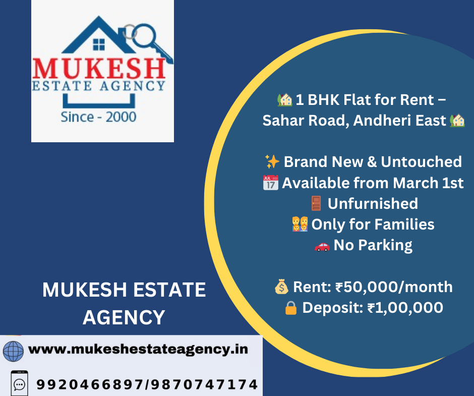 mukeshestateagency Best Real Estate Agent in Andheri East: Mukesh Estate Agency A Dream Home Awaits: 1 BHK Flat for Sale in Andheri East