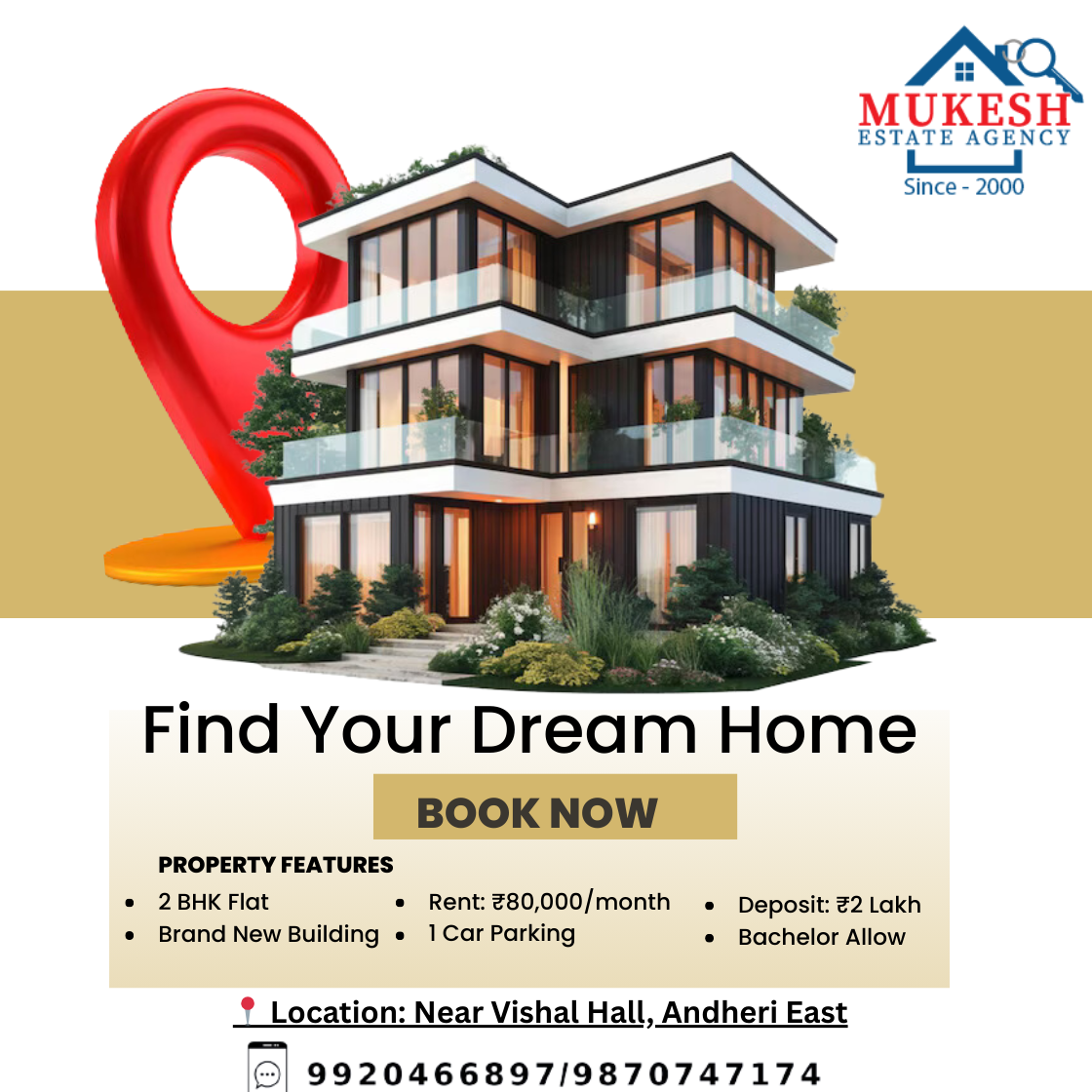 mukeshestateagency Best Real Estate Agent in Andheri East: Mukesh Estate Agency A Dream Home Awaits: 1 , 2, 3BHK Flat for Sale, rent in Andheri East 📞 Contact Mukesh Estate Agency: 📲 9920466897 | 9870747174