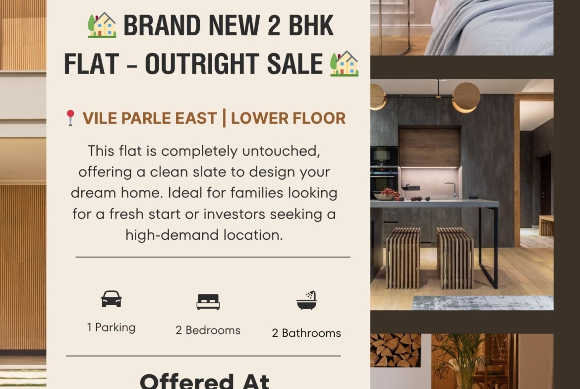 mukeshestateagency Best Real Estate Agent in Andheri East: Mukesh Estate Agency A Dream Home Awaits: 1 , 2, 3BHK Flat for Sale, rent in Andheri East 📞 Contact Mukesh Estate Agency: 📲 9920466897 | 9870747174 🏡 Brand New 2 BHK Flat – Outright Sale 🏡 📍 Vile Parle East | Lower Floor ✨ Untouched & Ready to Move 💰 Price: ₹2.25 Cr (Outright) 🚘 1 Reserved Parking 🏋️ Gym | 🌳 Garden Amenities 📦 Fresh, Unused Flat – Perfect for Modern Living! 📞 Call Mukesh Estate Agency Now! 📲 99204 66897 | 98707 47174 #VileParleEast #2BHKForSale #MumbaiHomes #UntouchedFlat #RealEstateMumbai #MukeshEstateAgency #FlatForSale #DreamHome #MumbaiProperty #LuxuryLiving #ReadyToMove #OutrightFlat #PropertyInvestment #HomeHuntMumbai #FlatWithParking #GymGardenFlat #VileParleLiving #MumbaiRealty