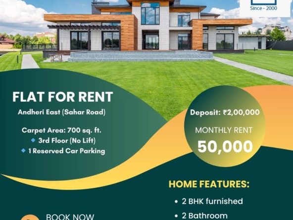 🏡 2 BHK Furnished Flat for Rent – Andheri East (Sahar Road) 🏡 ✨ Available from 1st August 📍 Prime Location – Sahar Road, Andheri (East) 🔹 Fully Furnished 🔹 Carpet Area: 700 sq. ft. 🔹 3rd Floor (No Lift) 🔹 1 Reserved Car Parking 🔹 Only for Pure Veg Families 🔹 Rent: ₹50,000/month 🔹 Deposit: ₹2,00,000 🔹 1-Year Agreement Only 🔹 No Photos/Videos – Direct Inspection with Prior Notice Only 📞 For Inspection & Details: Mukesh Estate Agency 📲 99204 66897 | 98707 47174