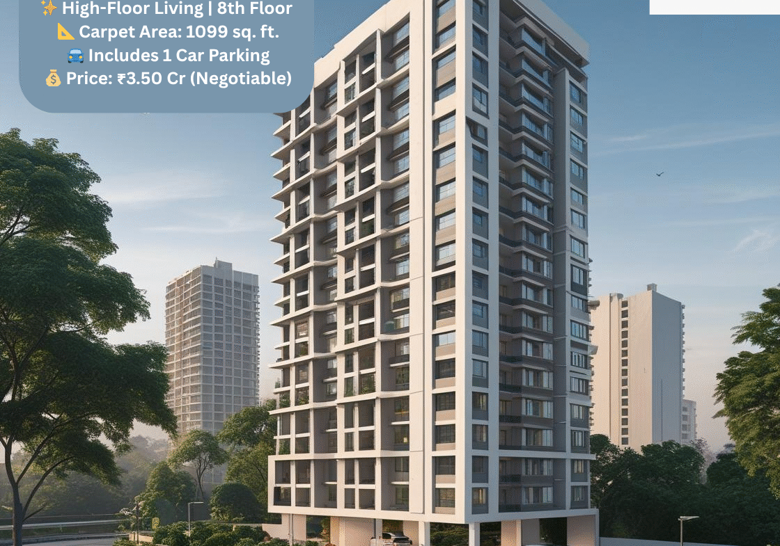 🏢 Outright Sale – Spacious 3 BHK Near Andheri East Station 🏢 ✨ High-Floor Living | 8th Floor 📐 Carpet Area: 1099 sq. ft. 🚘 Includes 1 Car Parking 💰 Price: ₹3.50 Cr (Negotiable) 📍 Prime Location – Just Minutes from Andheri East Station Your dream home awaits in the heart of the city! Don’t miss this excellent investment opportunity. 📞 Contact Mukesh Estate Agency 📲 99204 66897 | 98707 47174