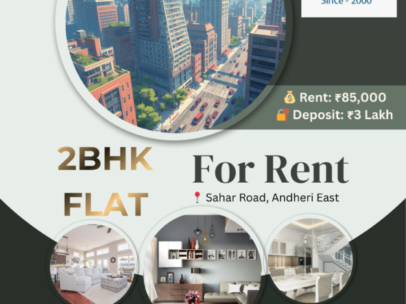 🏠 AVAILABLE FOR RENT – 2 BHK FLAT 📍 Sahar Road, Andheri East ✨ Property Details: ▪️ 2 BHK Flat ▪️ East / West Entry ▪️ Fully Furnished (No TV & Fridge) ▪️ Higher Floor ▪️ Only Vegetarian Family Allowed 💰 Rent: ₹85,000 (Final) 🔐 Security Deposit: ₹3,00,000 (Final) 🚗 Car Parking: 1 📅 Possession: 1st January 2026 🏢 Building Name: 📞 On Request 📞 Contact: Mukesh Estate Agency 📲 Call / WhatsApp for inspection & details