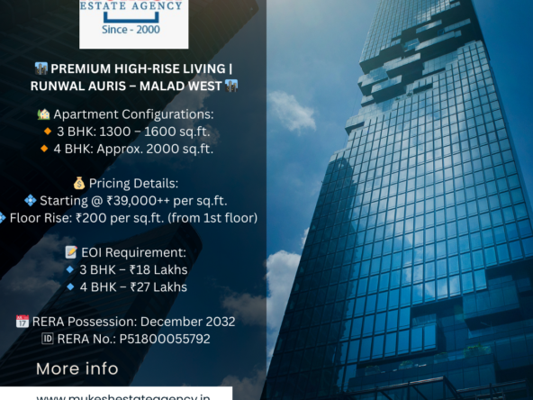 mukesh estate agency andheri east RunwalAuris RunwalRealty MaladWest LuxuryHomesMumbai PremiumApartments MumbaiRealEstate 3BHK 4BHK HighRiseLiving InvestmentOpportunity EOIOpen ReraApproved DreamHomeMumbai