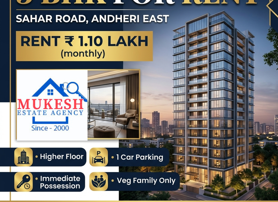 🤝 Mukesh Estate Agency 📲 99204 66897 | 98707 47174 3bhk flat at andheri east