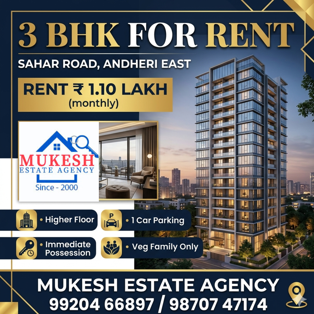 🤝 Mukesh Estate Agency 📲 99204 66897 | 98707 47174 3bhk flat at andheri east