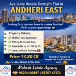 📞 For More Details & Site Visit: 🤝 Mukesh Estate Agency 📲 99204 66897 | 98707 47174 👉 DM now to grab this deal before it’s gone! 💯 #AndheriEast #MumbaiRealEstate #ResaleFlat #PropertyForSale #OutrightDeal #LuxuryLiving #DreamHome #MumbaiProperties #RealEstateIndia #HomeBuyers #PropertyInvestment #FlatsForSale #CarpetArea #PremiumProperty #InvestmentOpportunity #HouseHunting #MumbaiHomes #RealEstateLife #MukeshEstateAgency #PropertyDeal