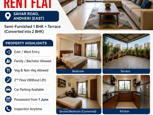 📍 Prime Location – Sahar Road, Andheri East 🤝 Mukesh Estate Agency 📲 99204 66897 | 98707 47174