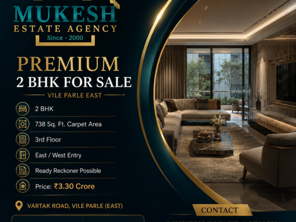 Premium 2 BHK apartment for sale in Vile Parle East by Mukesh Estate Agency